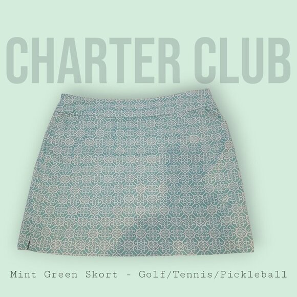 Super Cute Mint Green Skort - Size 14 - Look Great on and off the Court/Course - Picture 1 of 7